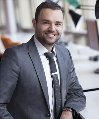 Adult smiling man with suit